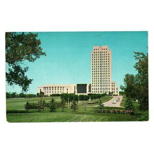 North Dakota State Capitol Postcard Bismarck Vintage Collectible Landmark Scene